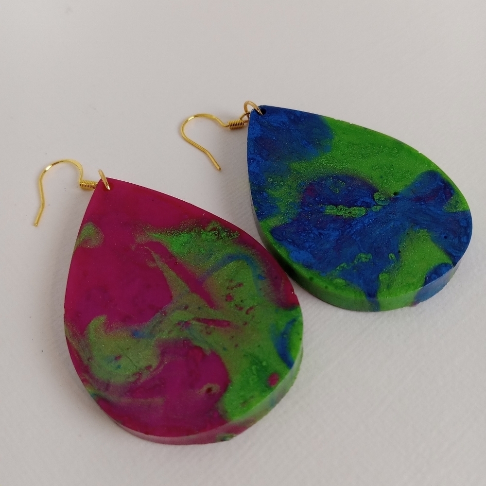 Colorful Teardrop Earrings - Picture 2 of 7